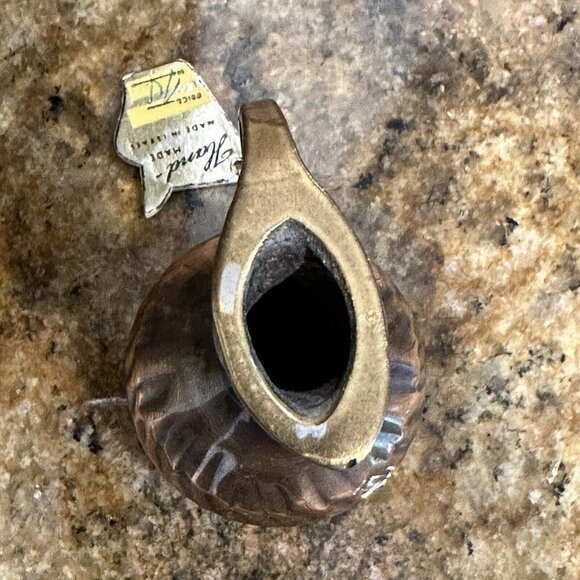 VTG Israel Ora Pitcher 3" Mini Copper Hammered Tax Stickers Attached New - Picture 6 of 6